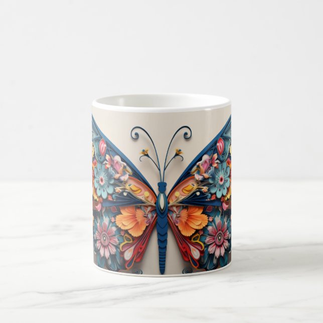 Schmetterling und Blume Tasse (Mittel)