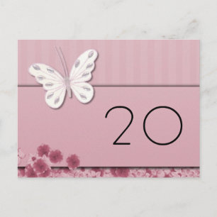 Schmetterling und Blume Tischnummer Postkarte