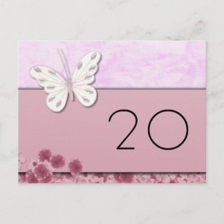 Schmetterling und Blume Tischnummer Postkarte
