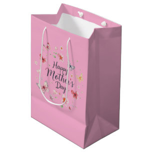 Schmetterling und Blumen Alles Gute zum Muttertag  Mittlere Geschenktüte