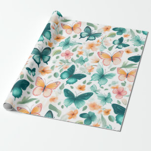 Schmetterling und Blüte in Harmonie Geschenkpapier