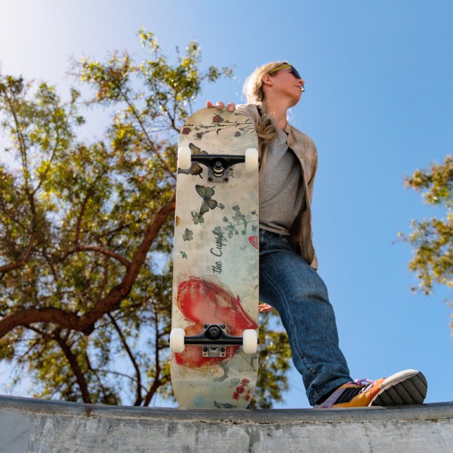 Schmetterling und ein rotes Herz Skateboard (Außenbereich 1)