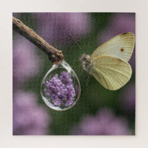 Schmetterling und Fliederblütenreflexion im Regent Puzzle