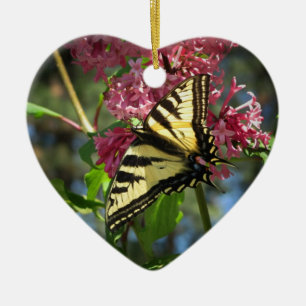 Schmetterling und Fliedern Keramik Ornament