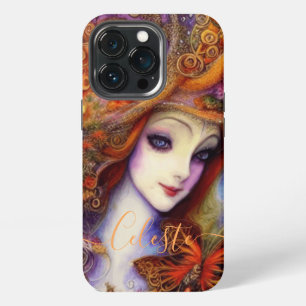 Schmetterling und Gartengöttin in Wasserfarben-Bla iPhone 13 Pro Hülle