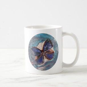 Schmetterling und geschmolzener Crayon Collage Tasse