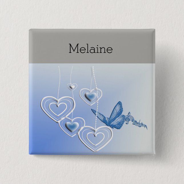 Schmetterling und Herz Button (Vorderseite)