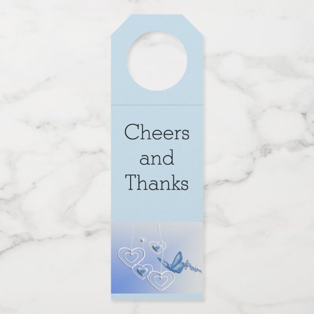 Schmetterling und Herz Flaschenanhänger (Vorderseite)