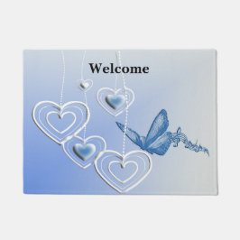 Schmetterling und Herz Fußmatte