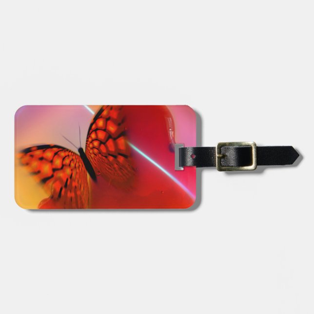 Schmetterling und Herz Gepäckanhänger (Vorderseite horizontal)