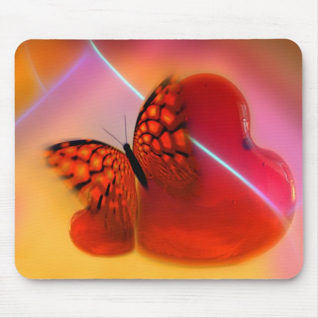 Schmetterling und Herz Mousepad (Vorne)