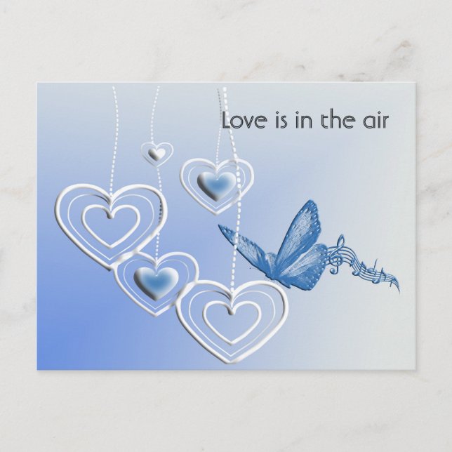 Schmetterling und Herz Postkarte (Vorderseite)