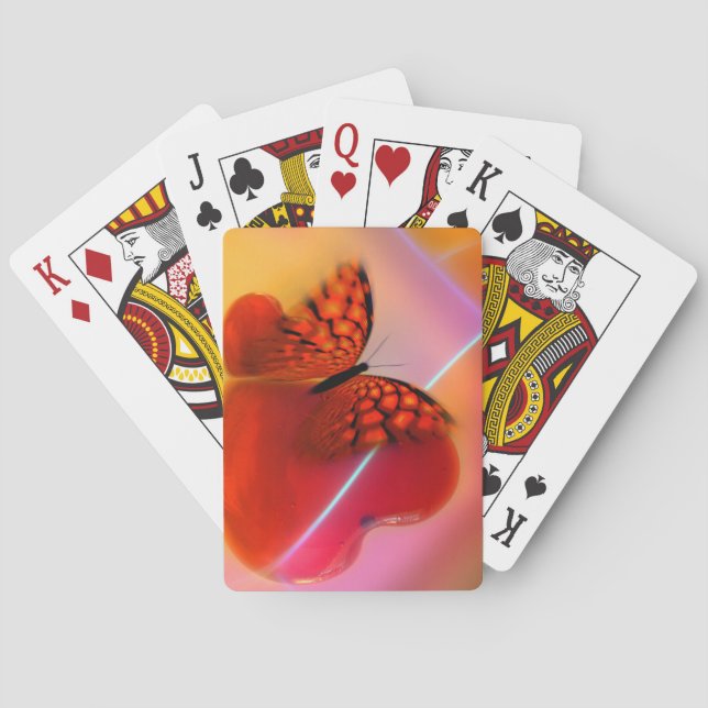 Schmetterling und Herz Spielkarten (Rückseite)