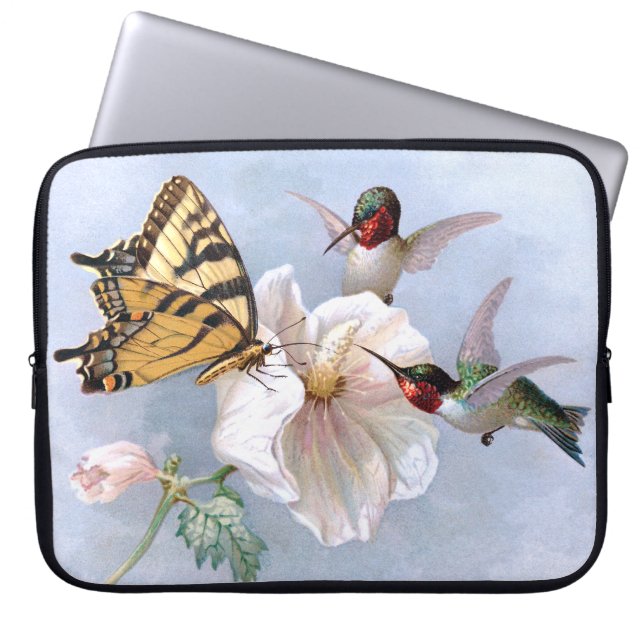 Schmetterling und Kolibris Laptopschutzhülle (Vorderseite)