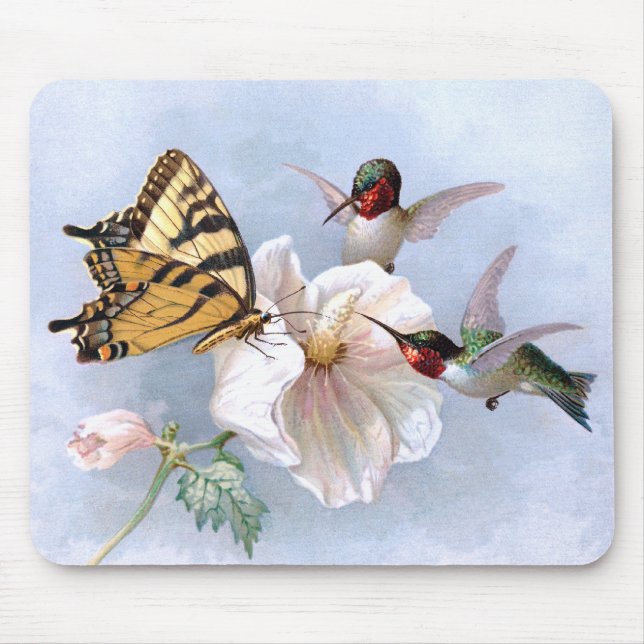 Schmetterling und Kolibris Mousepad (Vorne)