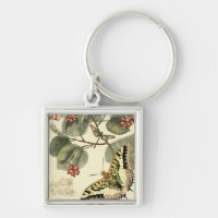 Schmetterling und Libelle mit roten Blume