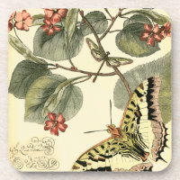 Schmetterling und Libelle mit roten Blume