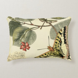 Schmetterling und Libelle mit roten Blumen Zierkissen