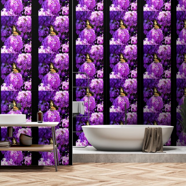 Schmetterling und Phlox Tapete (Badezimmer)