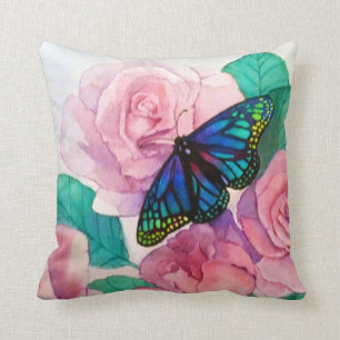 Schmetterling und Rose Kissen