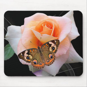 Schmetterling und Rose Mousepad
