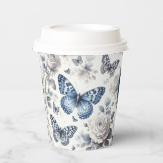 Schmetterling und Rose Pappbecher