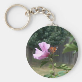 Schmetterling und Rose Sharons Schlüsselanhänger