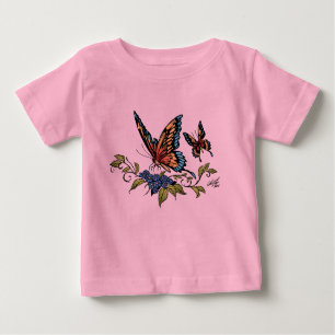 Schmetterling und Schmetterlinge farbenreich durch Baby T-shirt