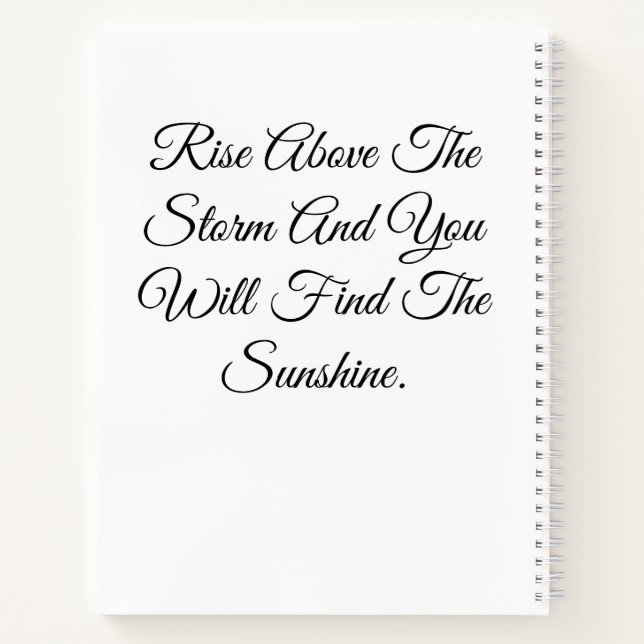 Schmetterling und Sonnenblume mit inspirierendem Z Notizbuch (Rückseite)