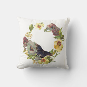 Schmetterling und Stiefmütterchen Kissen