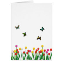 Schmetterling und Tulpen