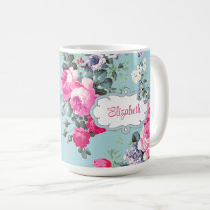 Schmetterling und Vintage Rose Muttertagsgeschenk Tasse