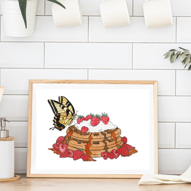 Schmetterling und Waffeln Sweet Kitchen Decke Poster (Von Creator hochgeladen)