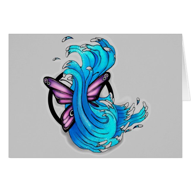 Schmetterling und Wellen (Vorderseite (Horizontal))