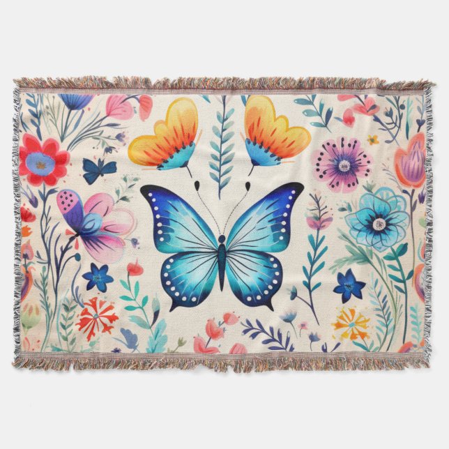 Schmetterling und Wildblume Decke (Vorderseite)