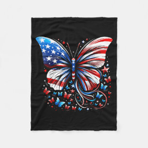 Schmetterling USA-Flagge Süß 4. Juli Lustig Amerik Fleecedecke