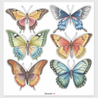 Schmetterling Vintage Aquarell Scrapbook Schreibwa Aufkleber