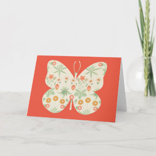 Schmetterling Vintage-Blumenkarte Serie 9 Karte