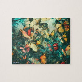 Schmetterling Vintage bunt entspannende Augen Puzz Puzzle