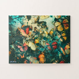 Schmetterling Vintage farbenfroh entspannen Augen Puzzle