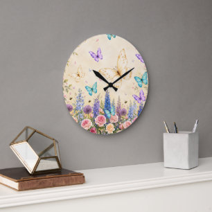 Schmetterling Wanduhr Blumen Wanduhr Florale Wand