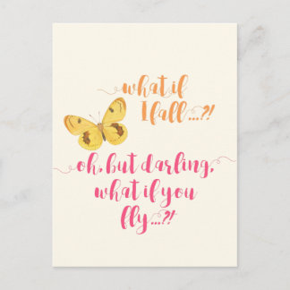 Schmetterling Was, wenn ich falle? - Inspirierende Postkarte