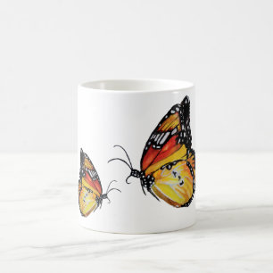 Schmetterling Watercolor drawingWhite Tasse