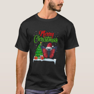 Schmetterling Weihnachtsbaum Lichter Funny Xmas Bu T-Shirt