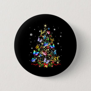 Schmetterling Weihnachtsschaum Frauen Mädchen Weih Button