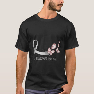 Schmetterling Weißes Band Lungenkrebsbewusstsein T-Shirt