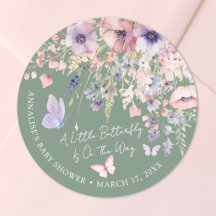 Schmetterling Wildblume Grüne Babyparty