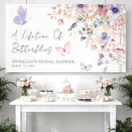 Schmetterling Wildblumen Brautdusche Banner
