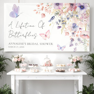 Schmetterling Wildblumen Brautdusche Banner