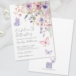 Schmetterling Wildblumen Brautparty Einladung